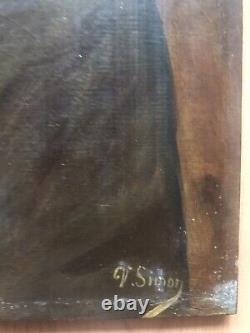 Tableau Peinture Originale Huile Par V Simon Portrait Henri Mordacq (1868-1943)