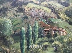Tableau Peinture Originale huile Paysage Montagnes XIXème Siècle