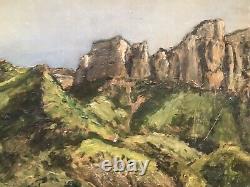 Tableau Peinture Originale huile Paysage Montagnes XIXème Siècle