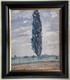 Tableau Peinture Paysage Et Cypres Par Yvonne Vonnot- Viollet (le-duc) 1919