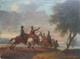 Tableau Peinture Militaire Cavalerie Soldats Huile Sur Bois 18e