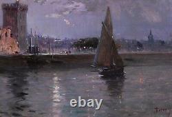 Tableau Sables d'Olonne Charente-Maritime paysage Art Nouveau impressionnisme