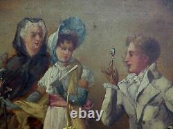 Tableau Scène galante Elégante La rencontre goût Fragonard Watteau