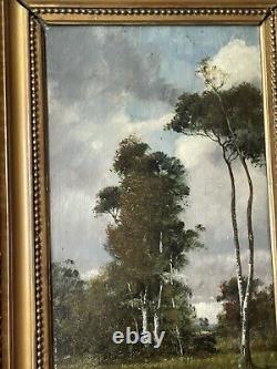 Tableau XIXÈme Huile Sur Bois Signée Berghe Dans Le Goût De Barbizon