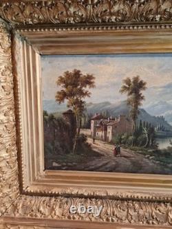 Tableau XIXéme par A. Rueff. Ec. Française Huile sur panneau' 22cm x 41cm