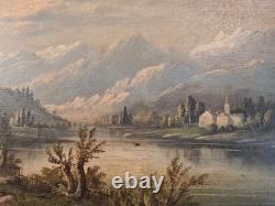 Tableau XIXéme par A. Rueff. Ec. Française Huile sur panneau' 22cm x 41cm