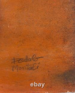 Tableau XXem signé Dedalo Montali (1909-2001) peintre italien Huile sur bois