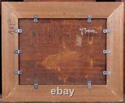 Tableau ancien Emile Boulard violon instrument musique impressionnisme