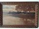 Tableau Ancien Impressionniste Paysage Bord D'un Lac Huile Signée Harvey C1908