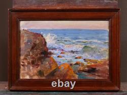 Tableau ancien Muenier paysage mer impressionnisme Agay Saint-Raphaël Var