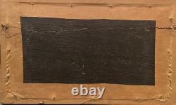 Tableau ancien Ville Cathédrale XVIIe sur bois
