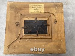 Tableau ancien XIXe Huile sur panneau Cadre victorien Biggs & Sons London