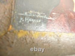 Tableau ancien XIXème Huile Sur Bois Portrait de femme Fabiola, Signé