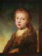 Tableau Ancien école Hollandaise Portrait Petite Fille Femme Pays-bas Rembrandt