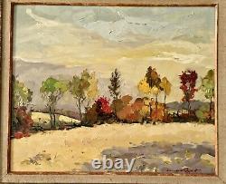 Tableau ancien huile, L'automne En Lorraine