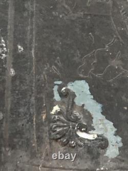 Tableau ancien huile composition mixte sculpture cheval cavalier signé Revest