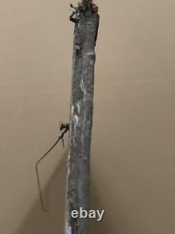 Tableau ancien huile composition mixte sculpture portrait enfant motif moulures