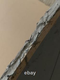 Tableau ancien huile composition mixte sculpture portrait enfant motif moulures