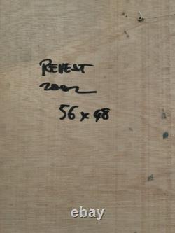 Tableau ancien huile composition mixte sculpture portrait femme mélancolie