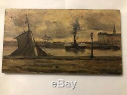 Tableau ancien huile frank boggs scene galien laloue edouard cortes