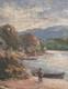 Tableau Ancien Huile Paysage Dordogne Rivière Animée Impressionniste J. P Laval