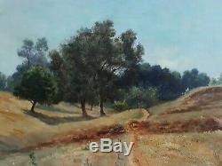Tableau ancien huile sur bois paysage Alger Algérie 1897 J. F. BOUVAGNET XIXème