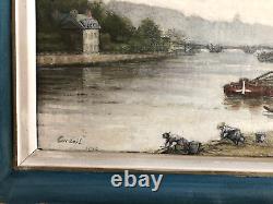 Tableau ancien huile sur bois signé Post Impressionniste période Art Déco 1933