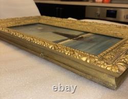 Tableau ancien marine nocturne clair de lune Huile sur panneau bois vers 1900