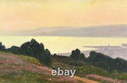 Tableau ancien paysage marin Martigues signé William DIDIER-POUGET (1864-1959)