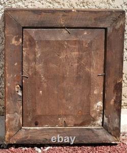 Tableau ancien signé. Bouquet de Fleurs. Peinture huile sur panneau de bois