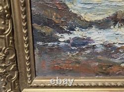 Tableau ancien signé. Paysage Marin. Peinture huile sur panneau de bois Tableau ancien signé. Paysage Marin. Peinture huile sur panneau de bois