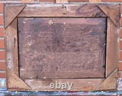 Tableau ancien signé. Paysage Sous Bois. Peinture huile sur panneau de bois