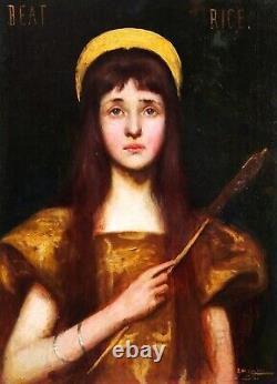 Tableau anglais pré-raphaélite Beatrice Buckstone John St Hélier Lander Jersey
