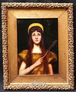 Tableau anglais pré-raphaélite Beatrice Buckstone John St Hélier Lander Jersey