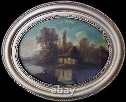 Tableau charmant la petite maison sur le lac 32-24 cm