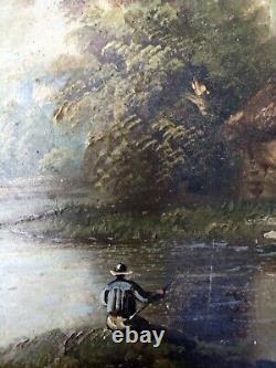 Tableau charmant la petite maison sur le lac 32-24 cm