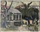 Tableau &eacute;cole De Paris, Huile Sur Panneau 1970 Maurice Fournier Bois De Boulogne