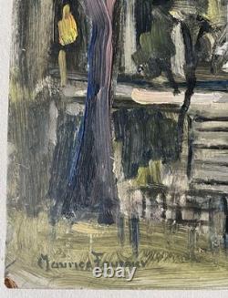 Tableau école de Paris, huile sur panneau 1970 Maurice Fournier Bois de Boulogne