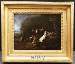 Tableau encadré paysage Italie chèvres Philipp Peter ROOS Rosa di Tivoli XVIIème