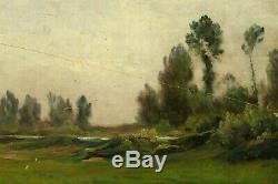 Tableau fin 19ème Armand Auguste Balouzet Paysage à la rivière
