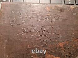 Tableau fin XVIIIéme début XIXéme réaliste Huile/bois 13cm x 18cm Nu allongé
