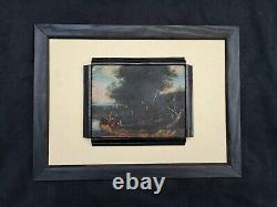 Tableau flamand Huile sur bois Paysage bucolique en miniature + 4 CD neufs