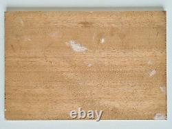 Tableau huile panneau bois paysage fantastique montagne palais Didier Richard