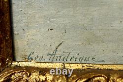 Tableau huile paysage bord de rivière signé Georges ANDRIQUE (1874-1964)