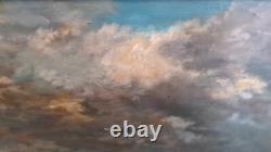 Tableau huile sur bois Marine voiliers et far signé Van-Erch haut 33.5 larg 45 p