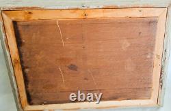 Tableau huile sur bois Marine voiliers et far signé Van-Erch haut 33.5 larg 45 p