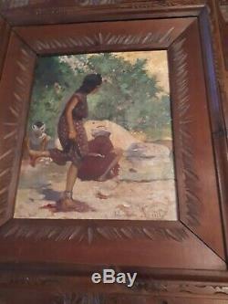 Tableau huile sur bois oeuvre original peintre francisque Noailly orientaliste