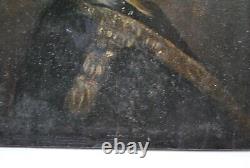 Tableau huile sur bois portrait d'après Rembrandt baroque Hollandais XIX ème