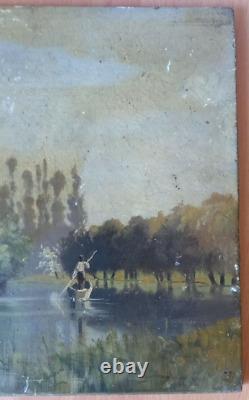 Tableau huile sur panneau 19/20ème Impressionisme anonyme oil painting