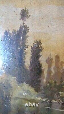 Tableau huile sur panneau 19/20ème Impressionisme anonyme oil painting